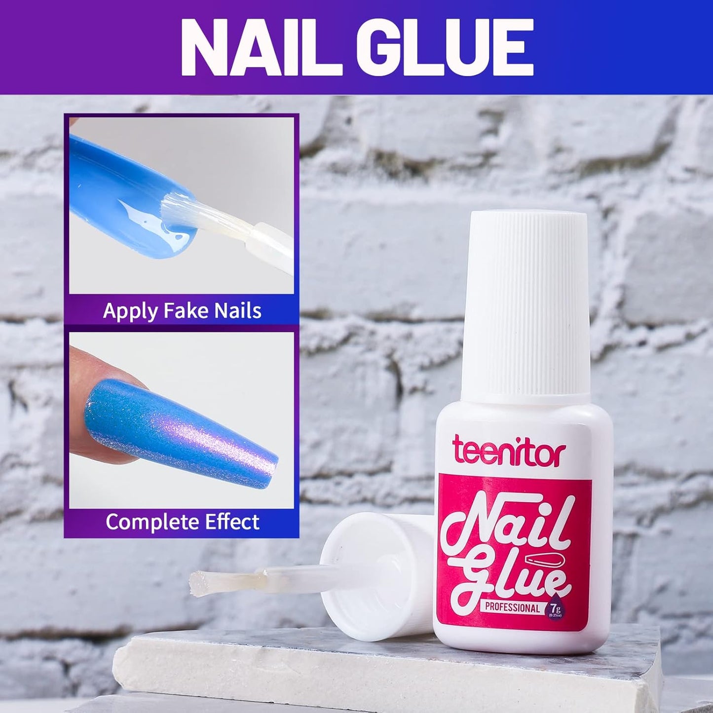 Teenitor Long Press On Nails - 288pcs Chrome Ballerina False Nails | 12 Colors Holographic Metallic Finish