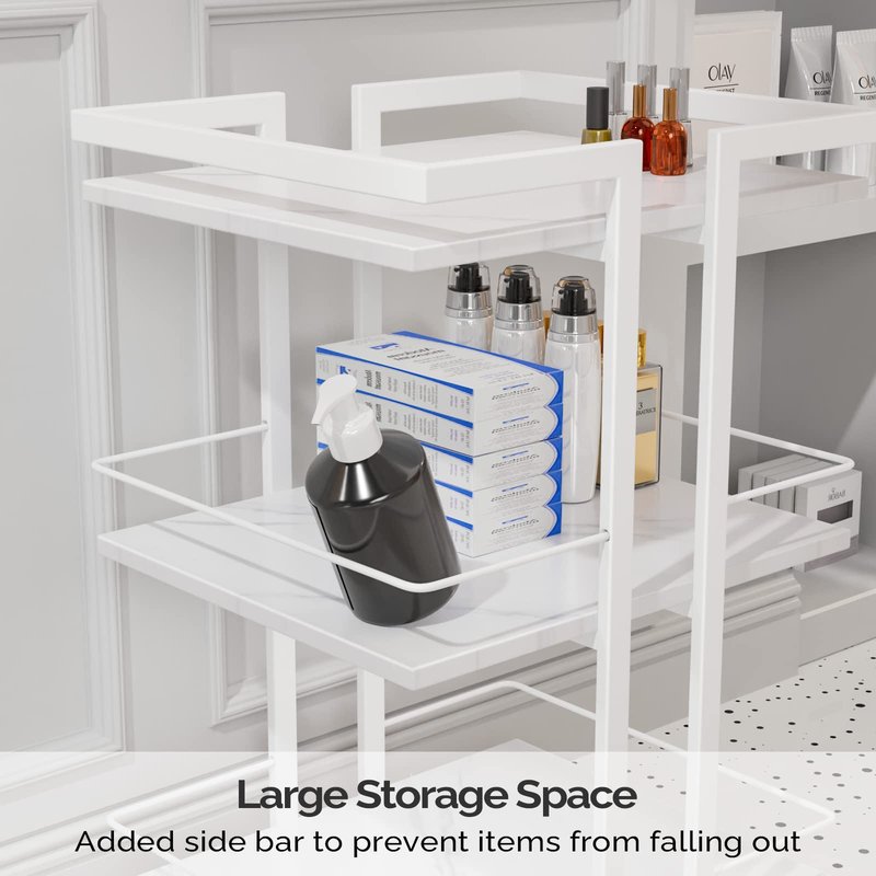 Esthetician Cart with Wheels Salon Rolling Trolley, Mobile Storage Organizer for Beauty Spa Cosmetology Massage, Tattoo Manicure Facial Tool Holder Station, White