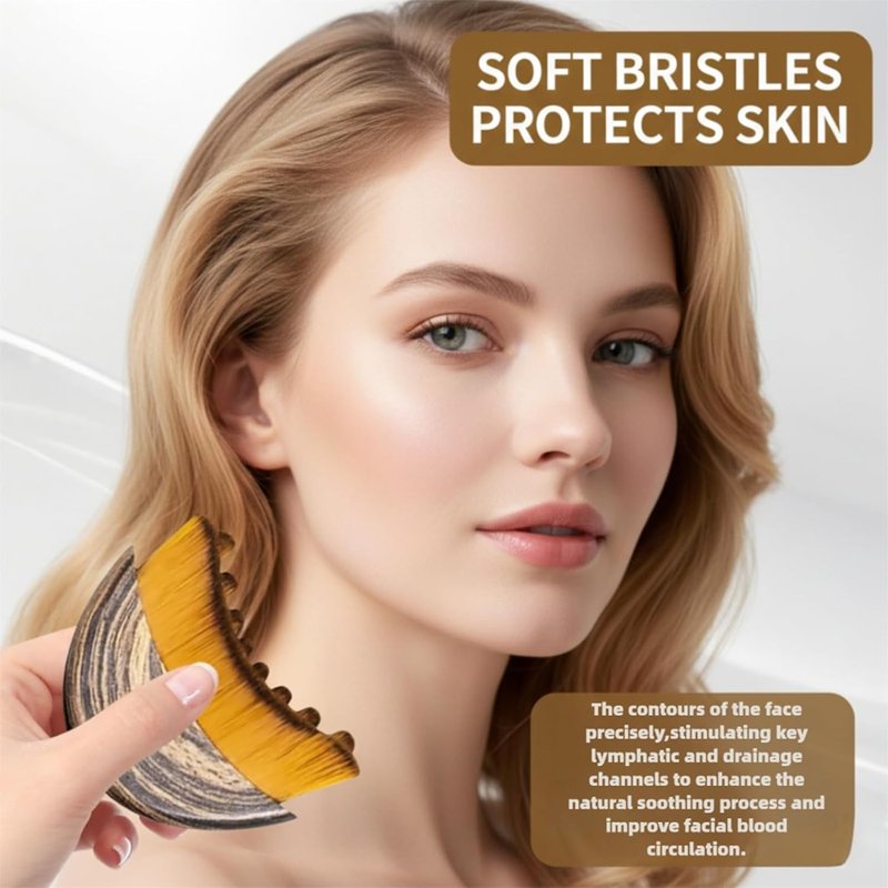 Lymphatic Contour Face Brush Improves Skin Glow for Sculpting Anti-Puffiness, Detox & Lift(1 Pcs Lymphatic Drainage Brush)