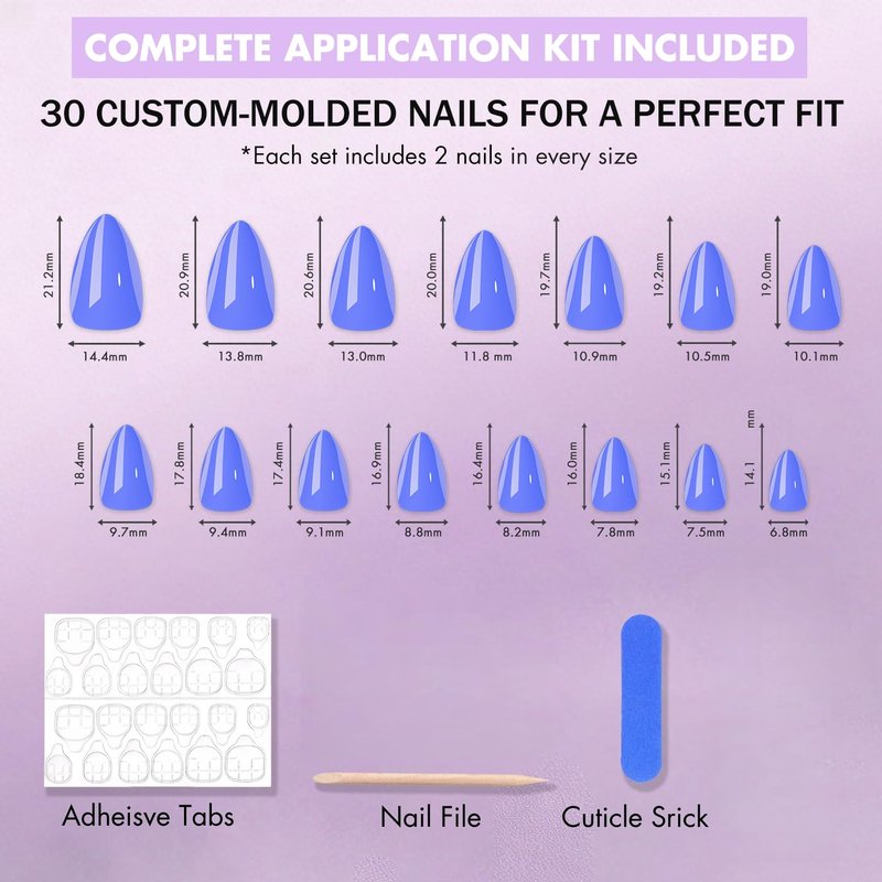 KQueenest Dusty Pink Press on Nails Short Almond - 30 Pcs Fake Nails Glue on, Thick Natural Fit Acrylic Nails, Reusable Salon Quality Stick on Nails for Women, Easy False Nails for Everyday Wear