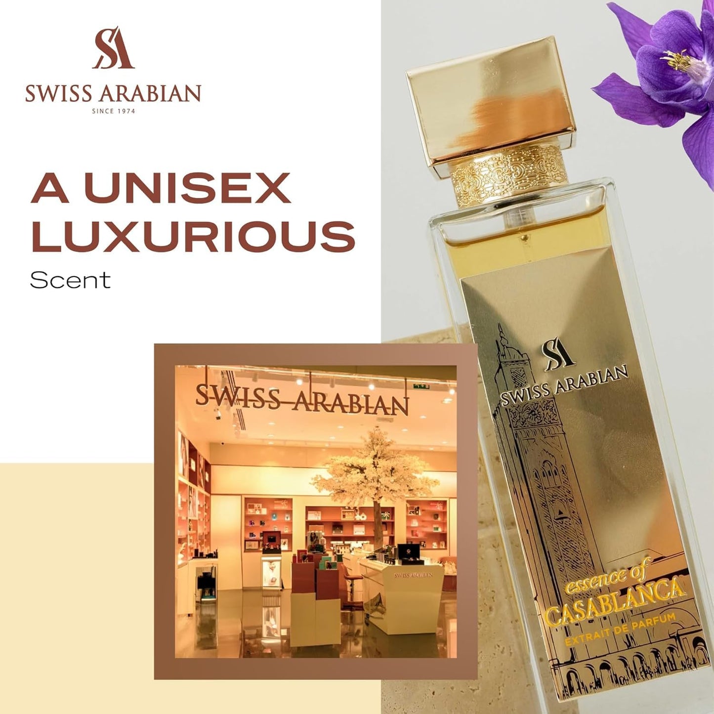 Swiss Arabian Essence of Casablanca - Arabian Perfumes for Women and Men - Long Lasting Extrait de Parfum - Fruity, Amber, Musk Perfume - 3.4 oz