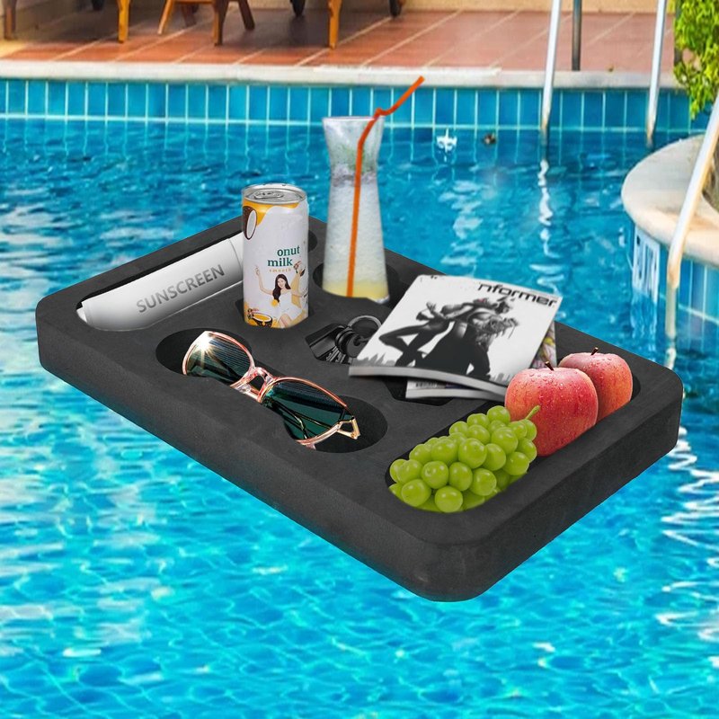 CY ShineLing No-Inflation Floating Drink Holder – Multi-Hole Design for All Bottle & Cup Sizes – Perfect for Pool Parties, Beach, Lake, Hot Tub & Spa – Fun for Any Water Occasion