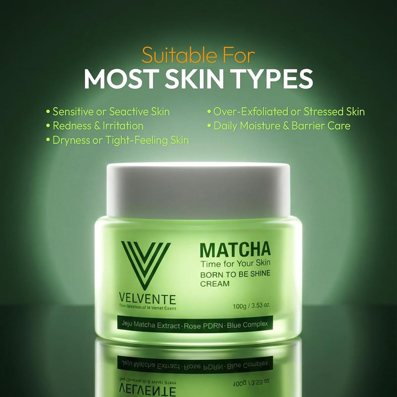 Skiennix Matcha Facial Moisturizer - Hydrating Rose PDRN Cream for Anti-Aging & Radiance | 3.53 oz
