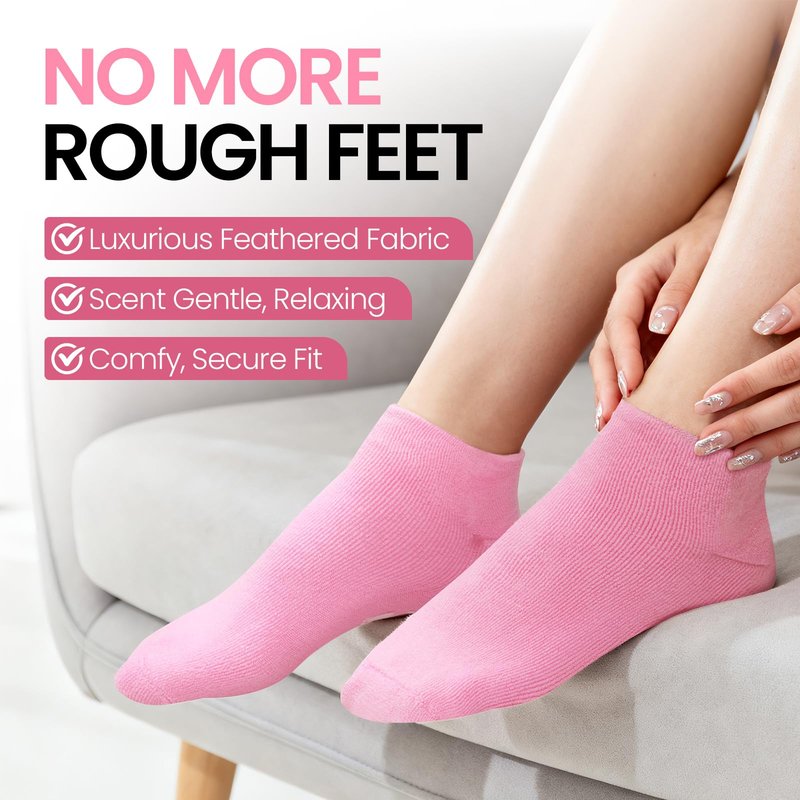 Silicone Moisturizing Socks with Foot Cream- 2 in 1 Gel Socks & Foot Cream for Dry Feet, Foot Care Moisturizing Socks for Dry Cracked Feet Women