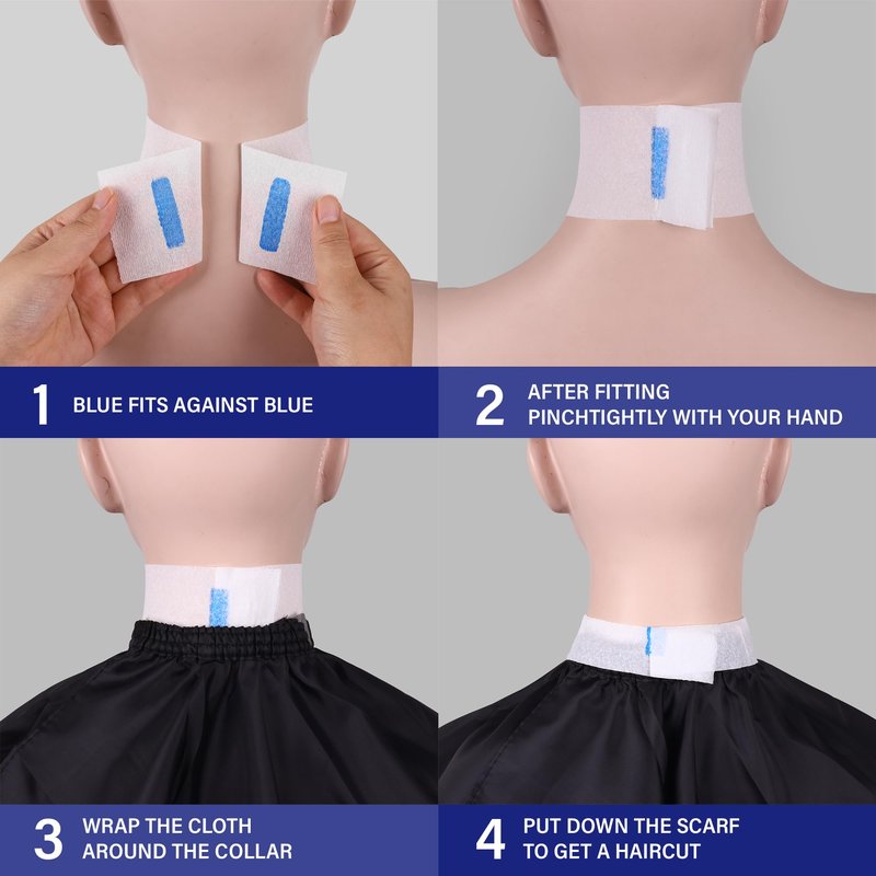 Disposable Barber Neck Paper with Hairdressing Accessory Tool - 5 Rolls & 500 Neck Strips, Barber Supplies