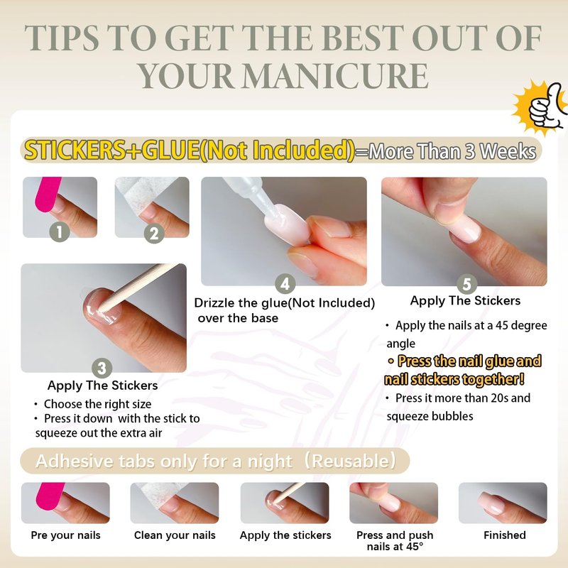 Ombre Pink Press-On Nails | Long Square Gradient French Tips - 24 Pcs Coffin Acrylic Set for Women