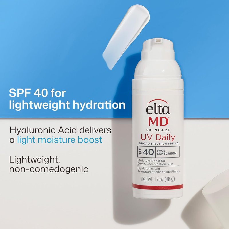 EltaMD UV Daily SPF 40 Face Sunscreen - Zinc Oxide Moisturizer for Dry Skin | Lightweight & Hydrating