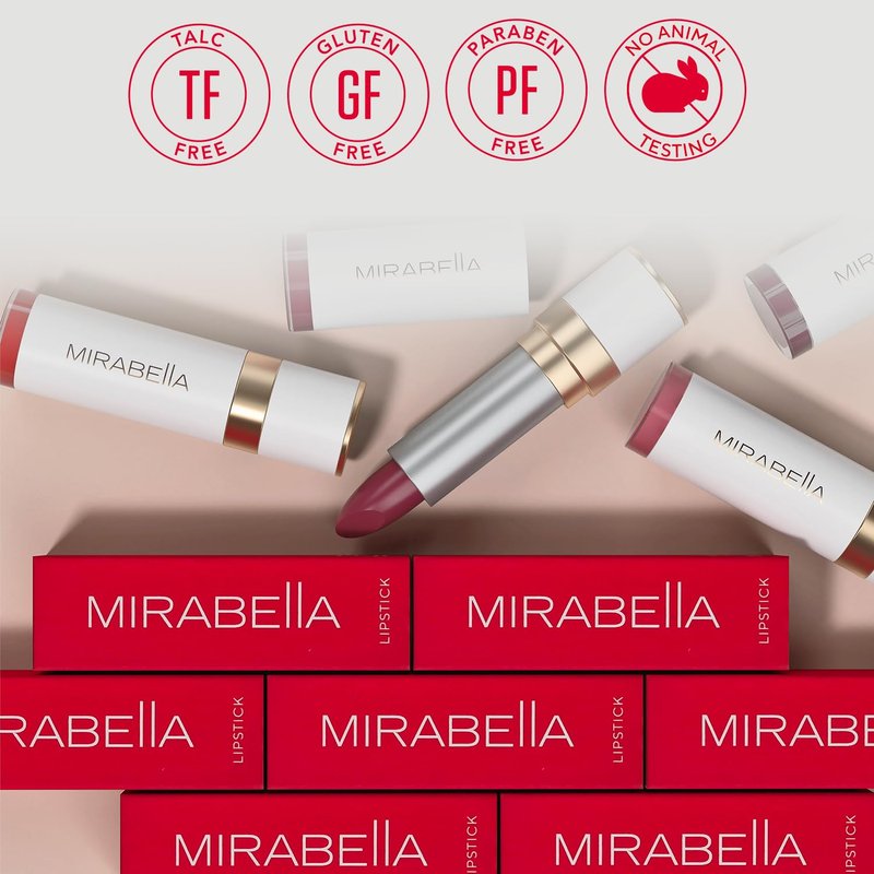 Mirabella Full-Coverage Moisturizing Lipstick - Richly Pigmented Hydrating Color | Rosy Rogue Shade