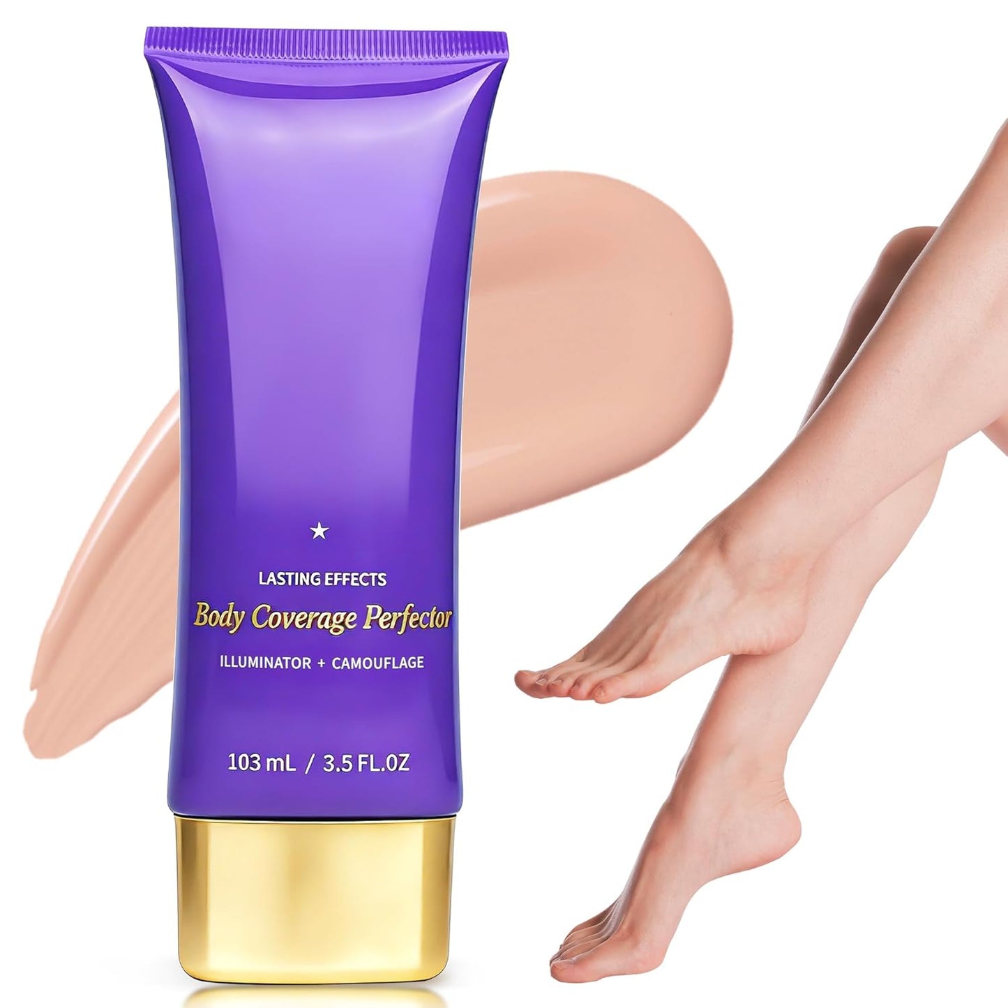 Tattoo Cover Up Makeup - Waterproof Body & Leg Concealer for Bruises & Scars | 3.5oz Golden Radiance