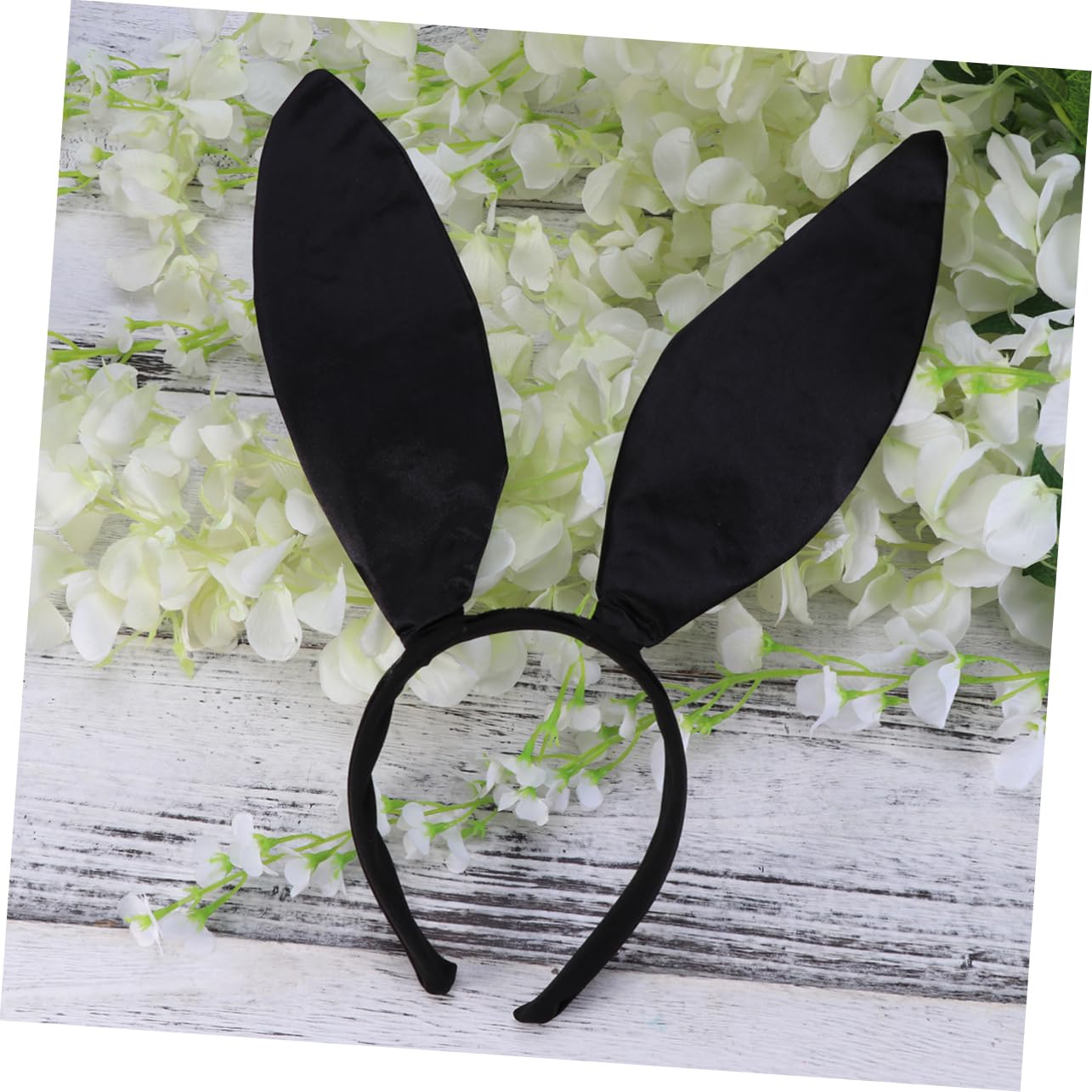 Uonlytech Ears Headband for Women, Black Rabbit Ear Hair Band Easter Rabbit Ear Hair Accessories for Girls Party Costume