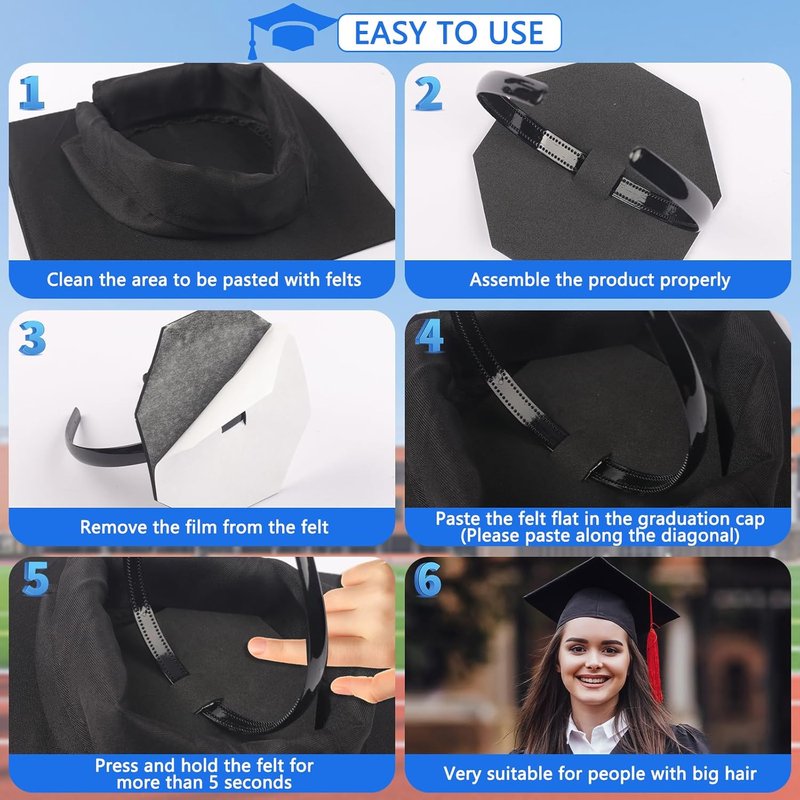 2026 Graduation Cap Headband, Secures Your Graduation Cap and Hair Style Hat Accessories for Graduates, Students, Women