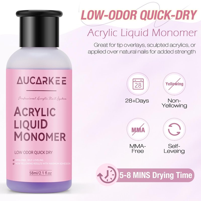 Acrylic Nail Kit – Professional Clear Acrylic Powder and Liquid Set with Nail Brush, Nail Prep Dehydrator and Primer- Beginner-Friendly DIY Kit