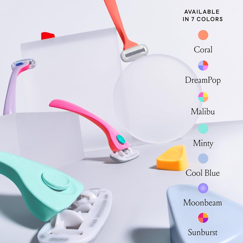Billie Razors for Women - Shave Kit with 5-Blade Razor & 4 Refills | Magnetic Holder Included