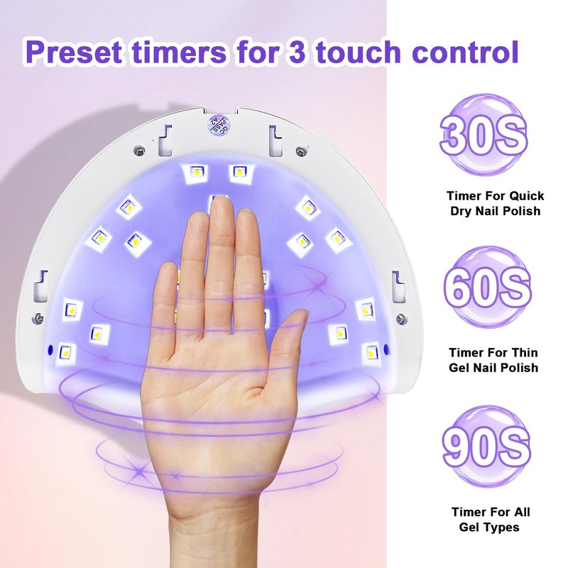 JODSONE U V LED Nail Lamp,2-in-1 Design for Nail Tip and Gel Nails Polish Fast Curing with 4 Timer Smart Sensor