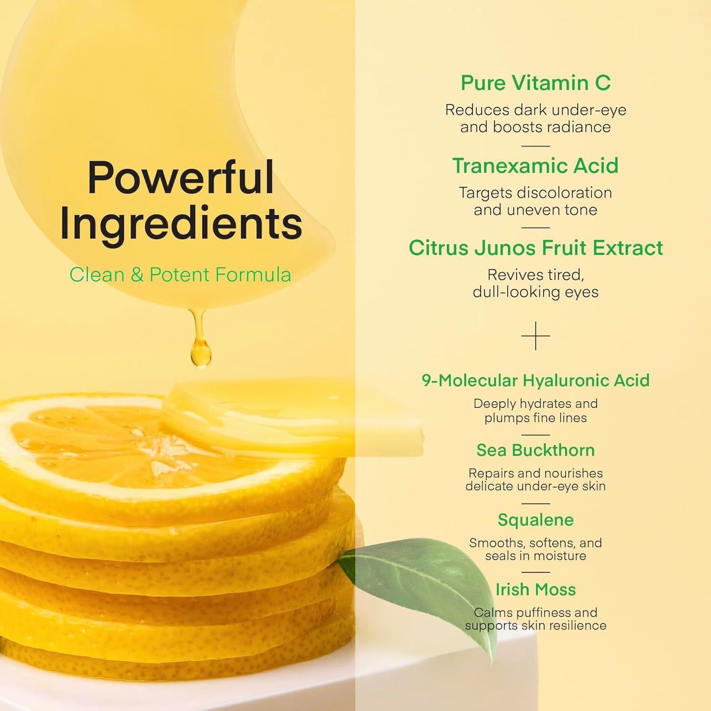 TEREZ & HONOR Vitamin C Eye Patches - 60 Pcs Brightening & Hydrating Hydrogel Masks for Dark Circles & Puffiness | Vegan, Fragrance-Free