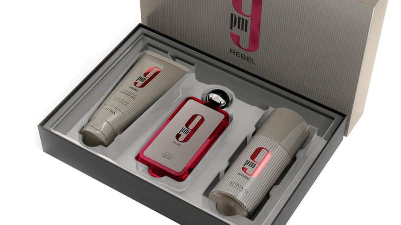Afnan 9 PM Rebel Unisex Luxury Perfume Gift Set - Eau De Parfum 3.4 Oz | Deodorant & Shower Gel 5 Oz