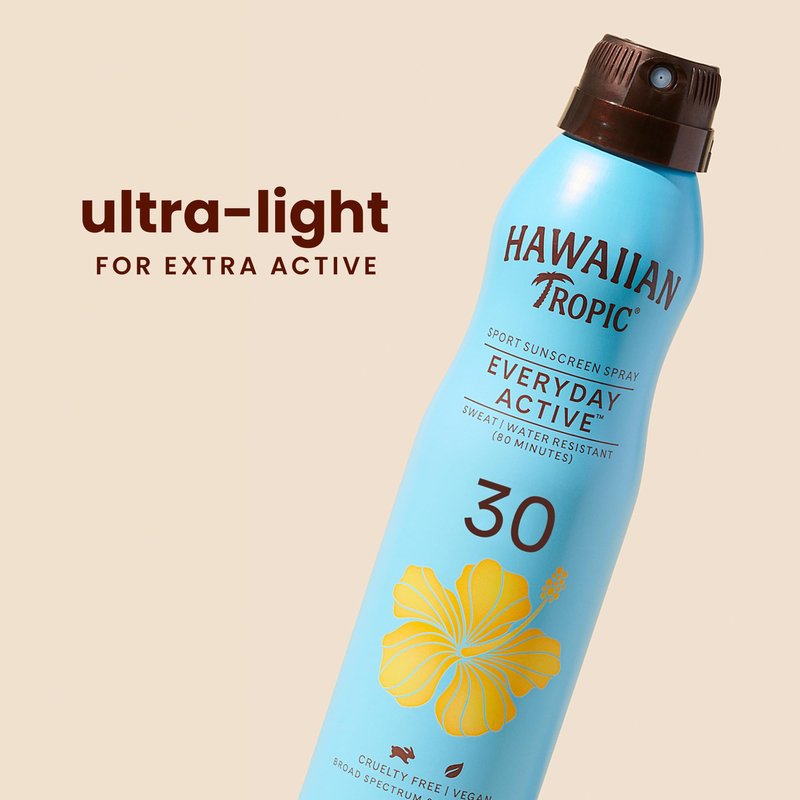 Hawaiian Tropic Everyday Active Clear Spray Sunscreen SPF 30| Hawaiian Tropic Sunscreen Spray SPF 30, Sunblock, Oxybenzone Free, 6oz each Twin Pack