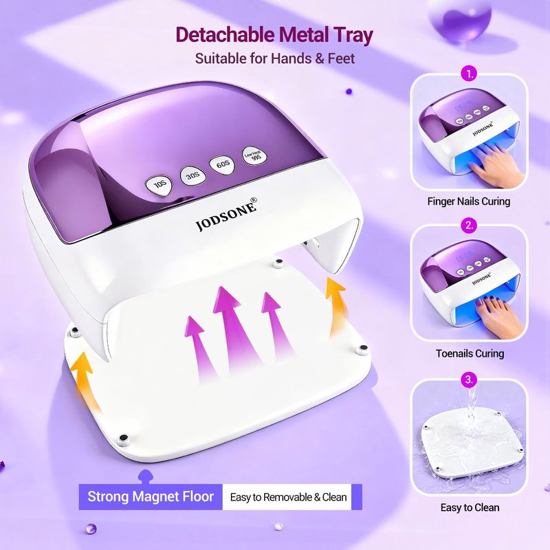 Cordless LED Nail Lamp - Rechargeable Portable Nail Dryer with LCD Display & 4 Timers | Home & Salon Use