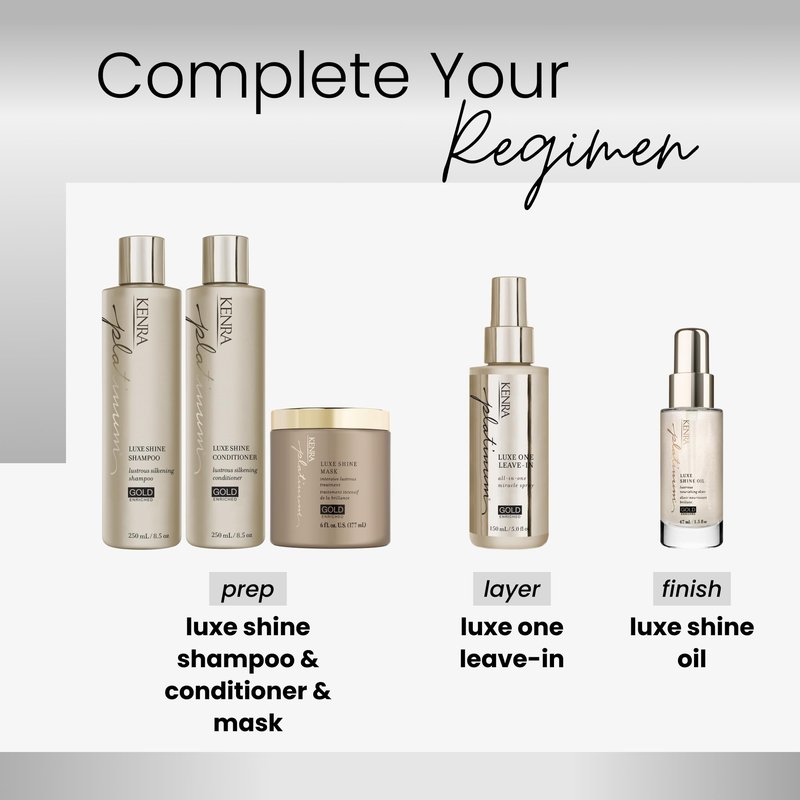 Kenra Professional Platinum Luxe Shine Conditioner | Gold Enriched | Rich, Shine-Enhancing Daily Conditioner | Revitalies for Improved Manageability & Smoothness | All Hair Types | 8.5 fl. Oz