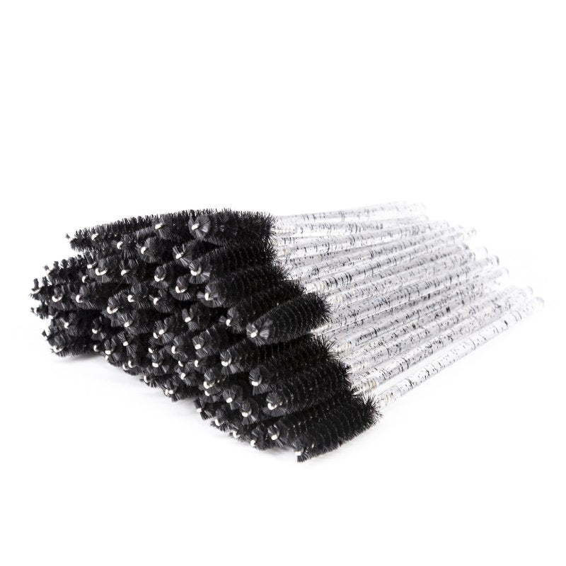 i-Laesh Crystal Mascara Sticks, Disposable Eyebrow Eyelash Brushes for Eyelash Extensions, Eyelash Makeup Tool, Pack of 100 (Black)