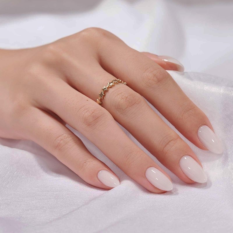BTArtbox French Tip Press On Nails - Green Romance, Short Almond Press On Nails with Glue and Adhesive Tabs for Women in 16 Sizes - 32 Soft Gel Glue On Nails Kit