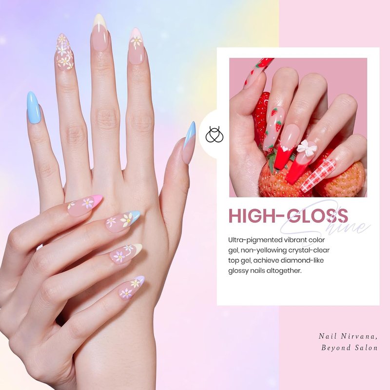 Beetles Gel Nail Polish Set, 20 Colors Pastel Pink Blue Purple Green Yellow Nude Summer Gel Nail Polish, UV LED Soak Off Gel Polish Kit DIY Manicure Gift for Women