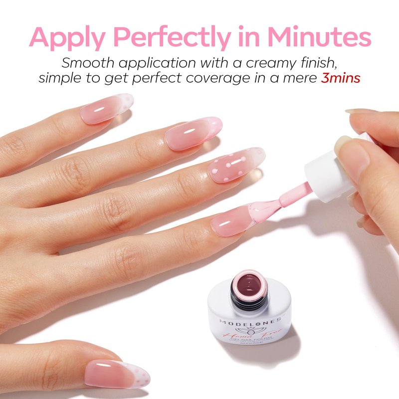 modelones Pink Gel Nail Polish Set, Hema-Free 6 Colors 2026 Summer Milk White Pastel Light Pink Baby Tones Neon Hot Pink Glitter Gel Polish Kit LED Nail Art Gift Salon DIY Kit Nail Lovers Gift