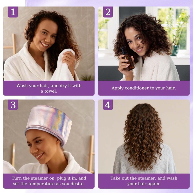 Electric Hair Care Cap for Deep Care,Women Heating Thermal Heat Cap,Hooded Bonnet Head Band for Drying Styling Curling Deep Conditioning,3-Level Heats Up,Personal Hair Care Use at Home (Pink)