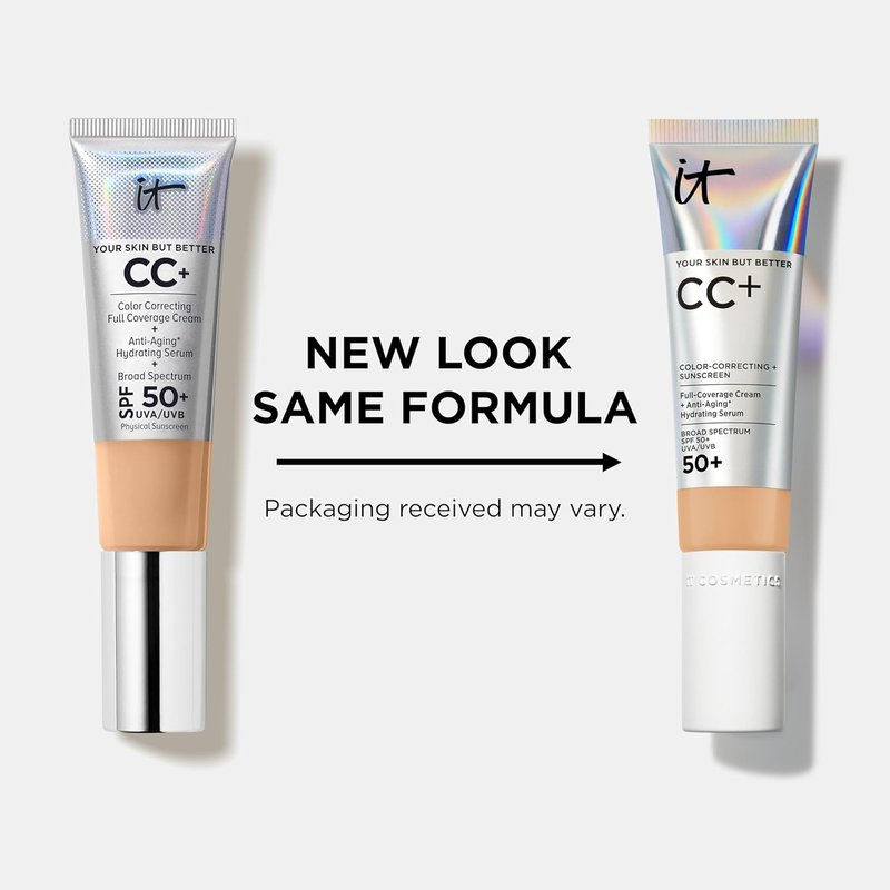 IT Cosmetics CC+ Cream - Natural Full Coverage Foundation With SPF 50+ | Anti-Aging Hydrating Serum, Lightweight 24H Wear