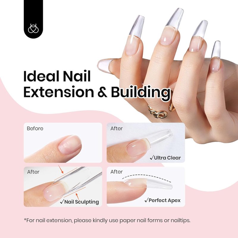 Beetles Low Heat Hard Gel - Mint Sheer Clear 1 oz | 9-in-1 Nail Extension & Sculpting Gel for Salon Professionals