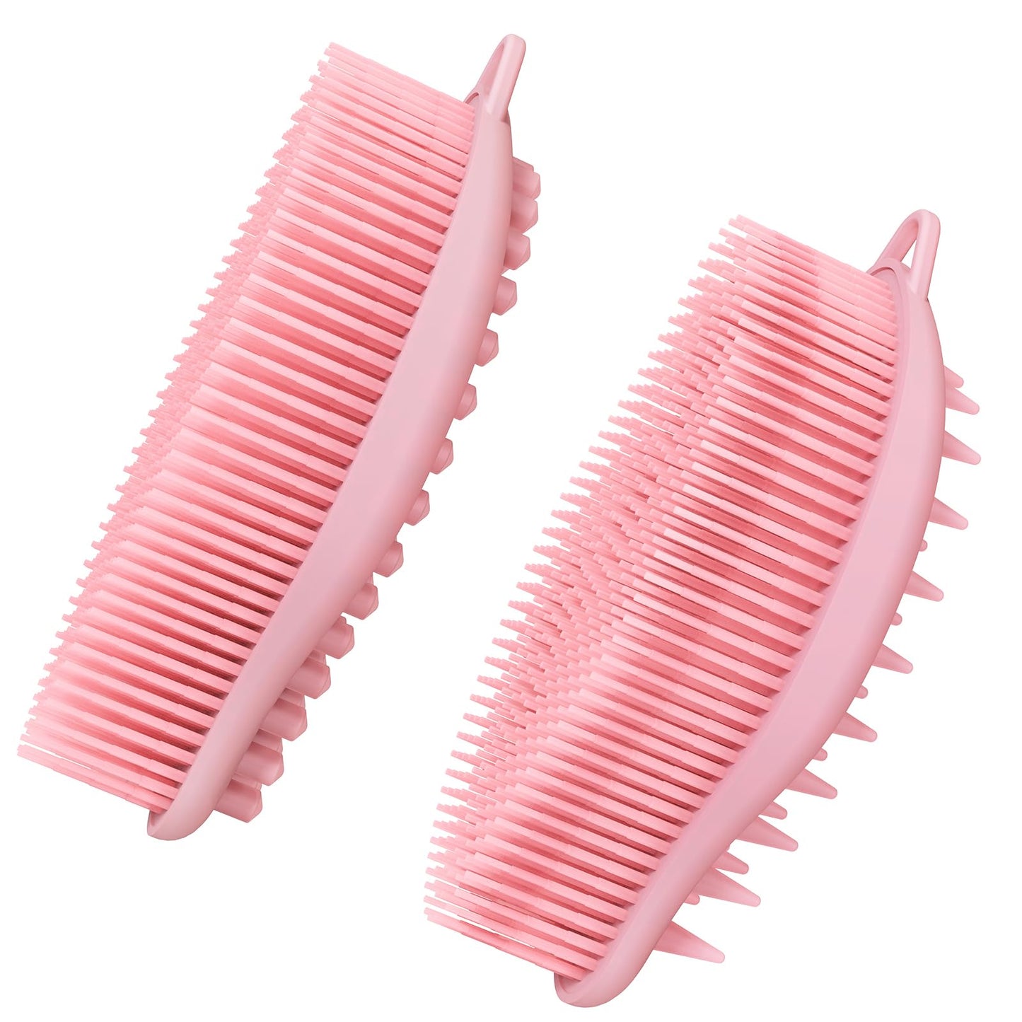 Silicone Body Scrubber Pro 2-in-1 Shower Scrubber for Body Care, Lathers Well, Silicone Loofah and Body Scrubber Exfoliator for Men and Women (Pink+Pink, Body + Massage)
