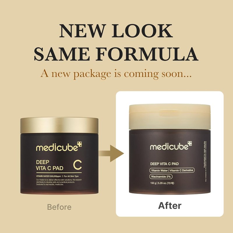Medicube Toner Pads - Deep Vita C Facial Toner for Uneven Skin Tone & Texture | Hydrating & Resurfacing | 70 Pads