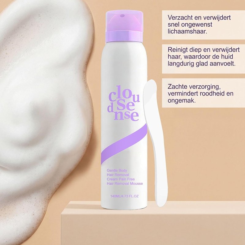 Cloud Sense Hair Removal Spray - Gentle Mousse for Sensitive Skin | 140ml Full-Body Depilatory Foam (2pcs)