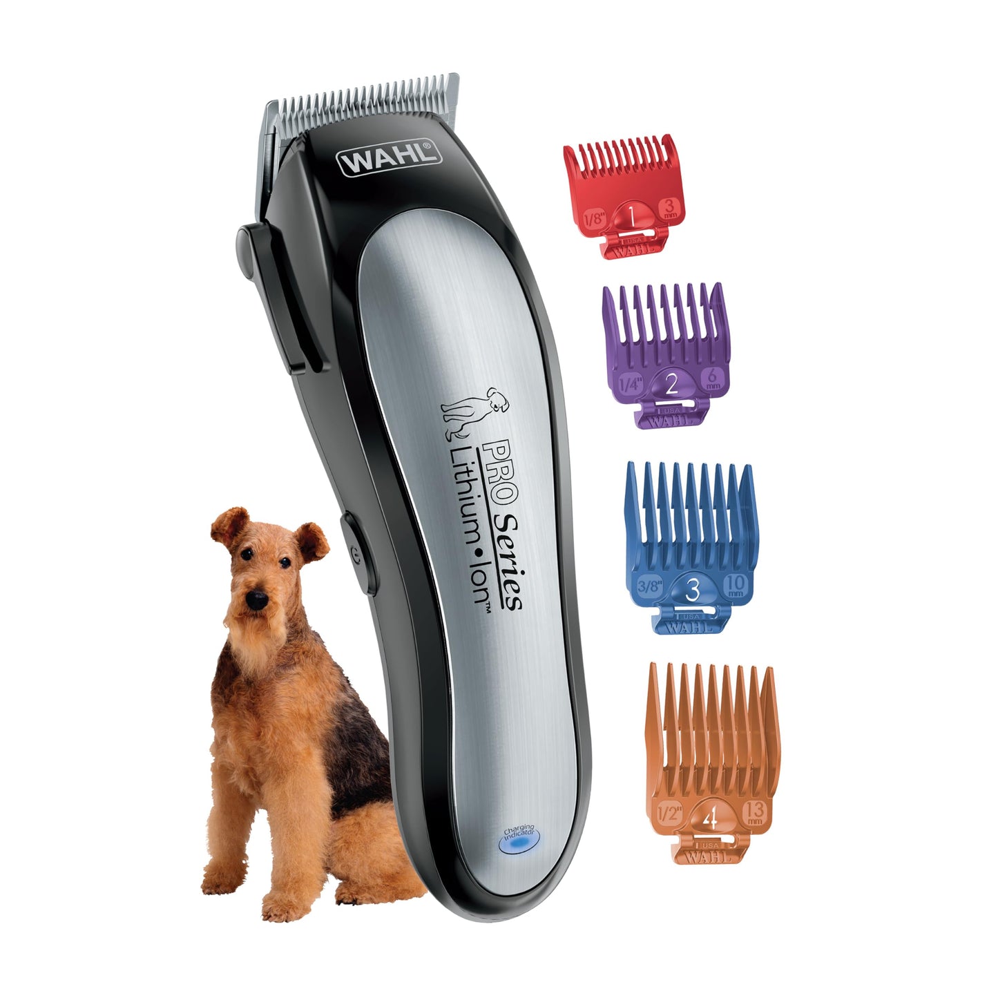 Wahl USA Lithium Ion Pro Series Cordless Animal Clippers – Rechargeable, Heavy-Duty, Electric Dog & Cat Grooming Kit for Small & Large Breeds with Thick to Heavy Coats – Model 9766