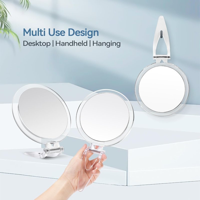 30X Magnifying Makeup Mirror with Stand & Tweezers | Handheld 1X/30X for Travel & Eyebrow Plucking