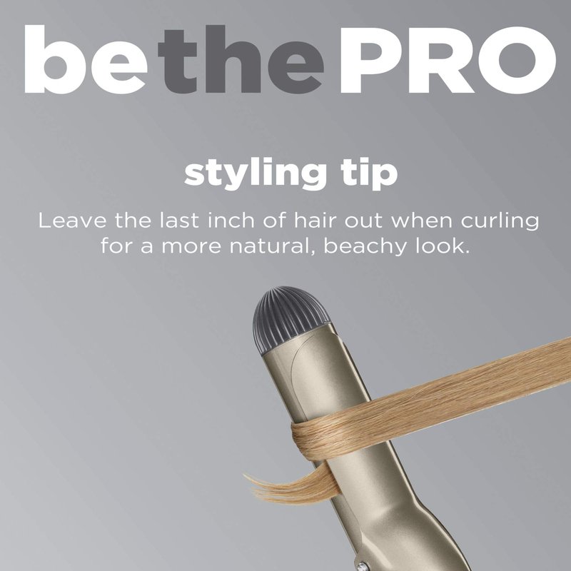 Conair INFINITIPRO Tourmaline 1 1/2-Inch Ceramic Curling Iron, 1 ½ inch barrel produces soft waves – for use on medium and long hair