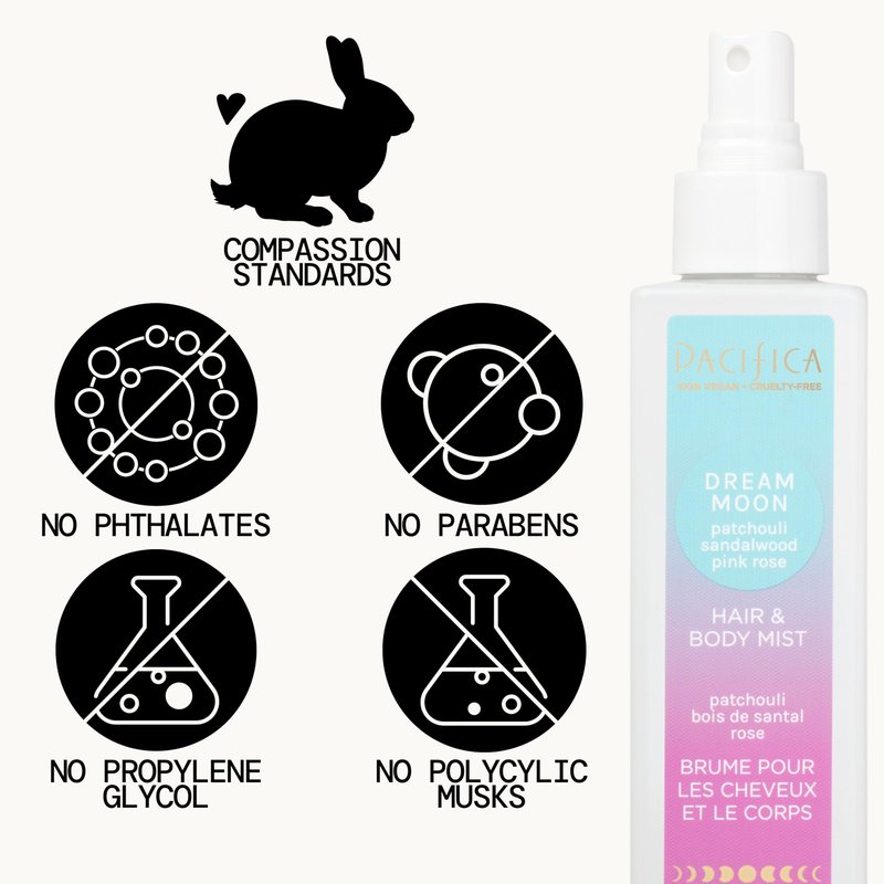 Pacifica Hair Perfume & Body Fragrance Spray Mist - Dream Moon with Vanilla, Almond & Spices – Alcohol-Free, Vegan & Cruelty-Free, 6.5 oz