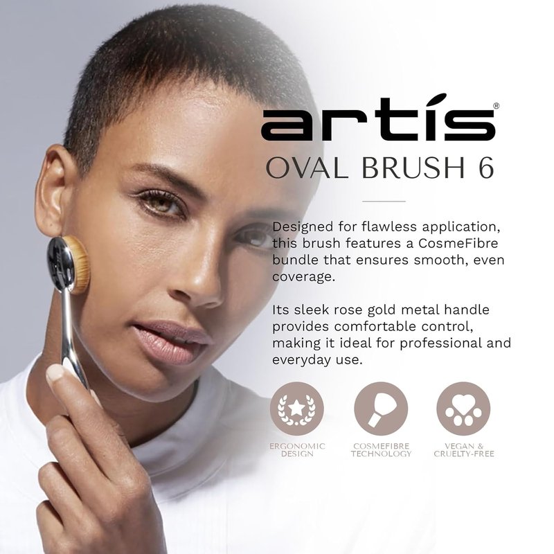Artis Elite Oval 6 Brush - Luxury Synthetic Makeup Brush for Flawless Foundation & Skincare | Ideal for Liquids, Powders, Creams