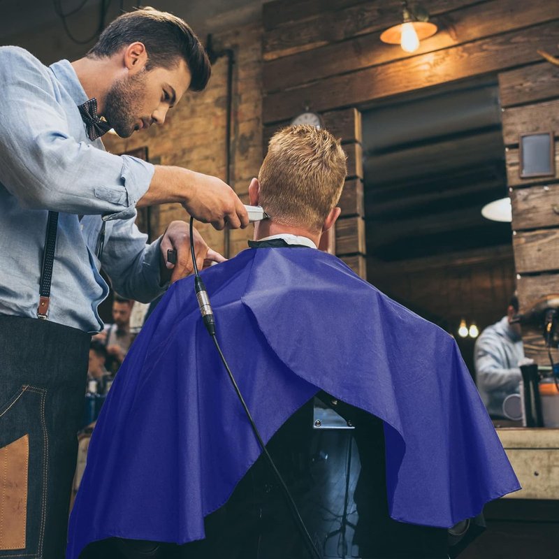 Barber Cape for Men - Waterproof Hair Cutting Apron | Large Adjustable Nylon Cape in Blue for Salon & Home Use