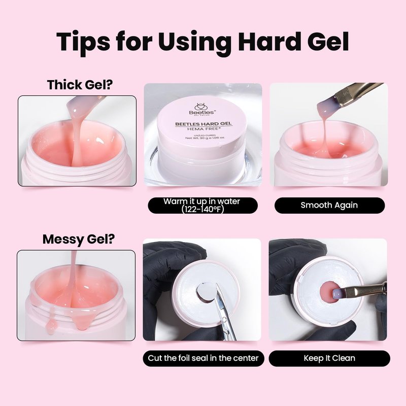 Beetles HEMA-Free Hard Gel-Dewy Breeze 1 oz 9 in 1 Nail Extension,Sculpting,Building Apex & Nail for Pros,Clear Builder Nails Gel,High Hardness, UV & LED Lamp Needed