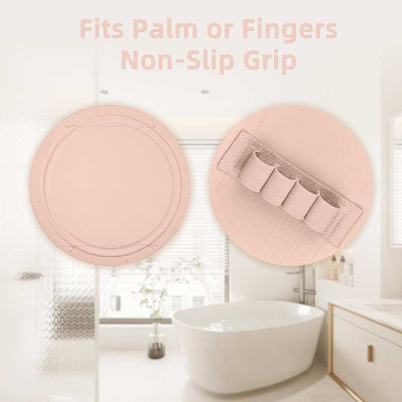 3-Pack Bath Scrubber Kit: 2 Silicone Exfoliating Pats & Double-Sided Long Handle Back Scrubber Bath Puff for Deep Cleansing. (Pink & Black & Pink)