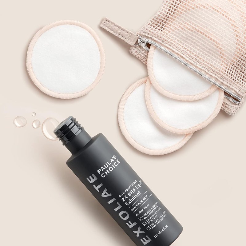 Paula’s Choice SKIN PERFECTING 2% BHA Exfoliant Duo - Eco-Friendly Liquid & Reusable Cotton Pads Set