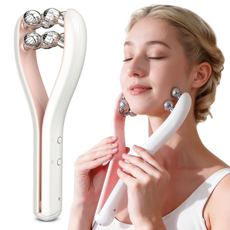 HAMINOS Microcurrent Facial Massager with 3D Roller, 3 Intensity Levels, Face Sculpting Tool for Jawline, Neck, Arms and Legs, Rechargeable Face Massage Tool for Skincare Routine