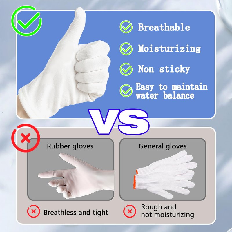 36PCS White Cotton Gloves for Hand Repair, 100% Cotton Sleeping Moisturizing Gloves for Women Dry Hands, White Glove for Eczema Relief, Spa Care, Jewellery Inspection - One Size Fits Most