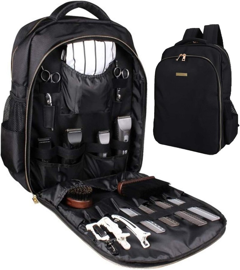 Barber Supplies Bag Organizer for Clippers and Supplies, Portable Clipper Bags and Cases for Men, Cosmetology Bag Hairstylist Clipper Backpack for Barber Accessories Essentials Stuff