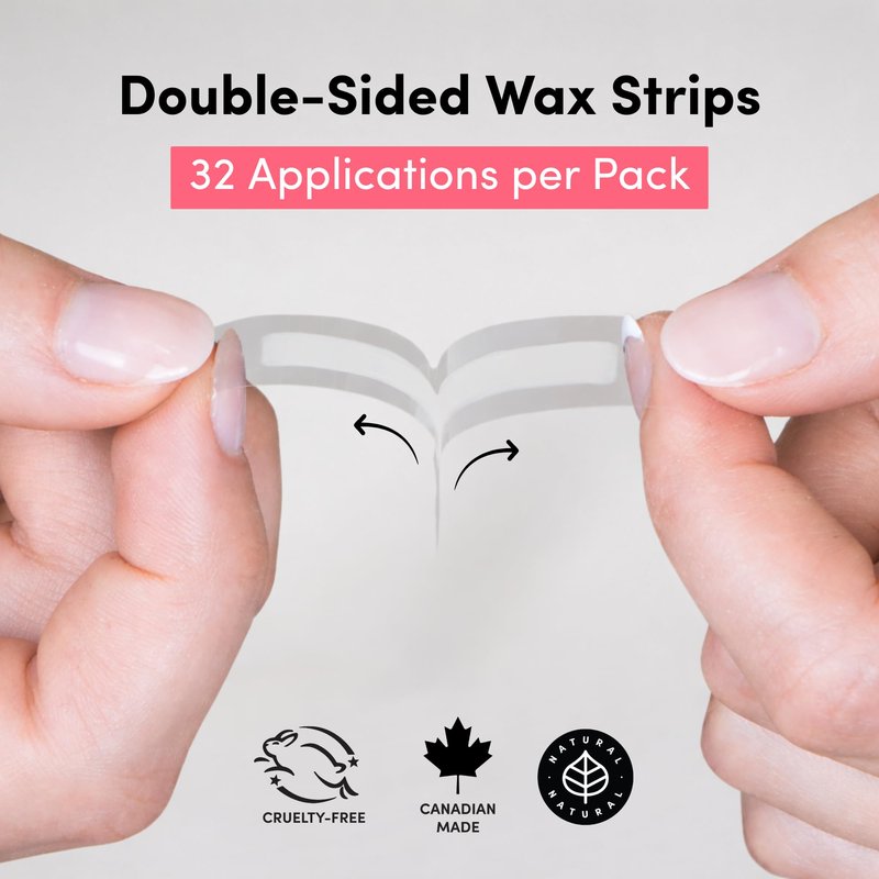 Parissa Natural Brow Wax Strips | Beginner-Friendly & Fragrance-Free | Ready-to-Use Eyebrow Waxing for Sensitive Skin | 32 Strips (16 x 2)