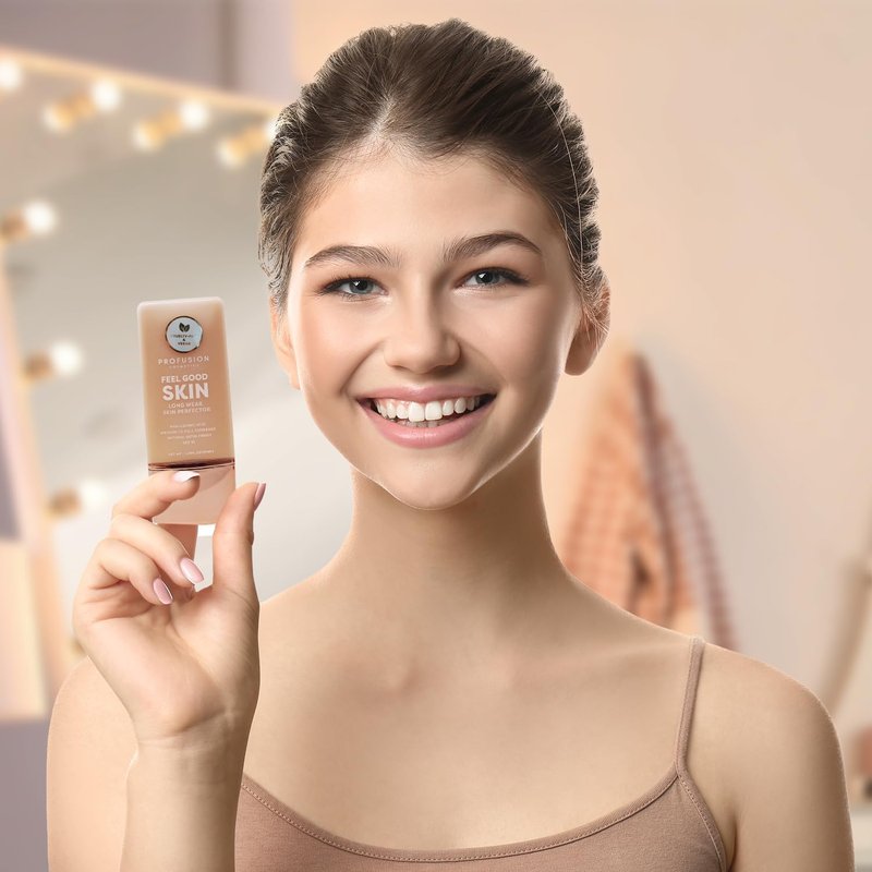 Profusion Cosmetics Lightweight Liquid Foundation - Flawless Radiance, Breathable Vegan Formula | Light 1