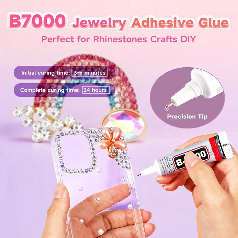 Jelly Rhinestones Bedazzling Kit - 36000Pcs Multicolor 3mm Flatback Gems with 3Pcs B7000 Jewelry Glue | Perfect for Diamond Art, Crafting & Nail Art