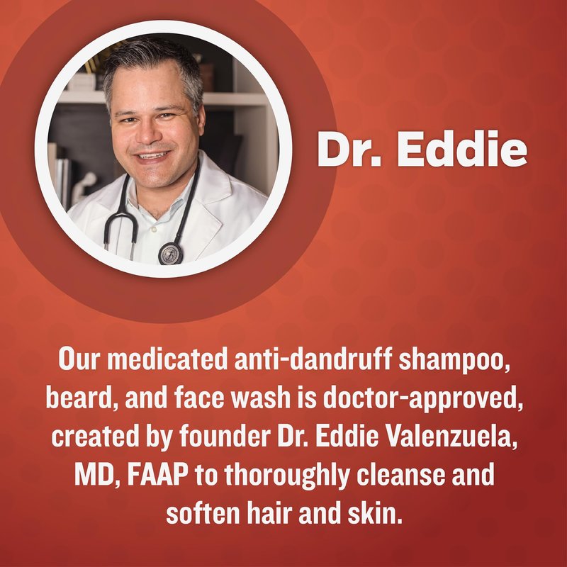 Facial Fortress Dr. Eddie's 3 In 1 Face, Hair, & Beard Wash - Beard Dandruff Shampoo For Men, Beard Cleanser, Face Wash, Beard Care, Face Soap With Pyrithione Zinc - 8 Fl Oz (Pack Of 1)