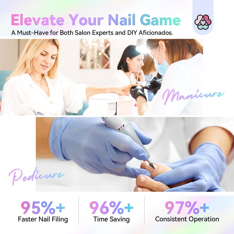 SAVILAND Advance Nail Drill for Acrylic Nails Professional: 40000RPM Nail Drill 6000mAhm High Capacity 2026 Rechargeable Electric Nail File 13 Drill Bits for Nails Manicure Pedicure E File Sky Realm